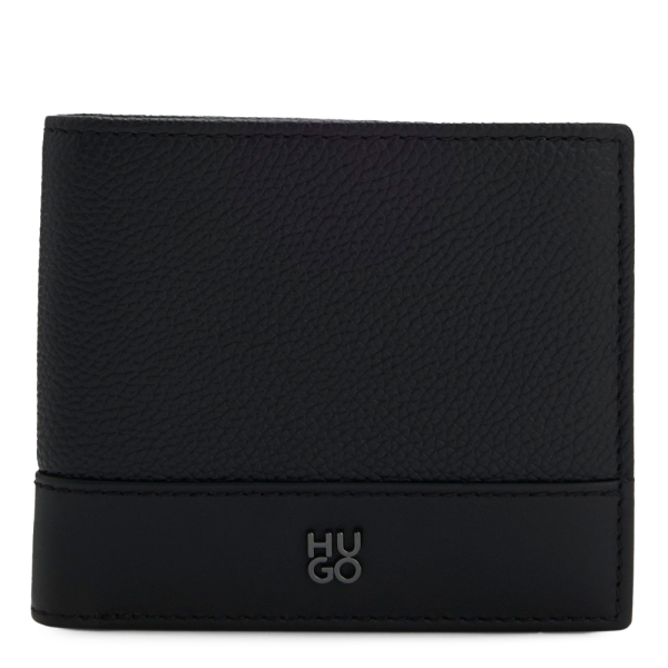 Hugo Boss Portefeuille en cuir deux volets avec logo superpos - U Noir- Ref 89 €