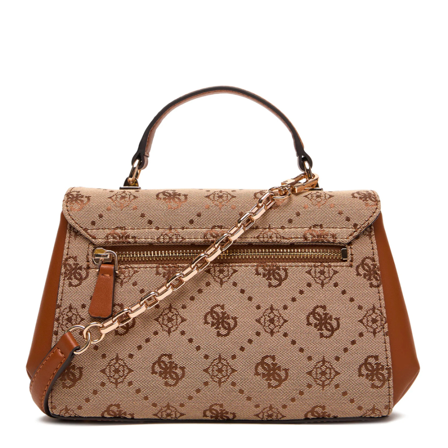 melinda-logo-top-handle-flap-bag