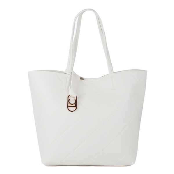 Lola Casademunt sac cabas logo monogramme en forme de diamant - U Blanc- Ref 83 €