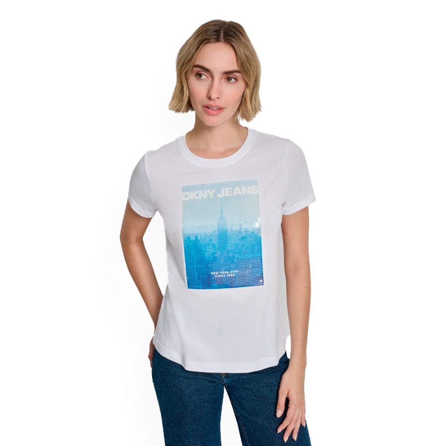 t-shirt-mit-pailletten-grafiklogo