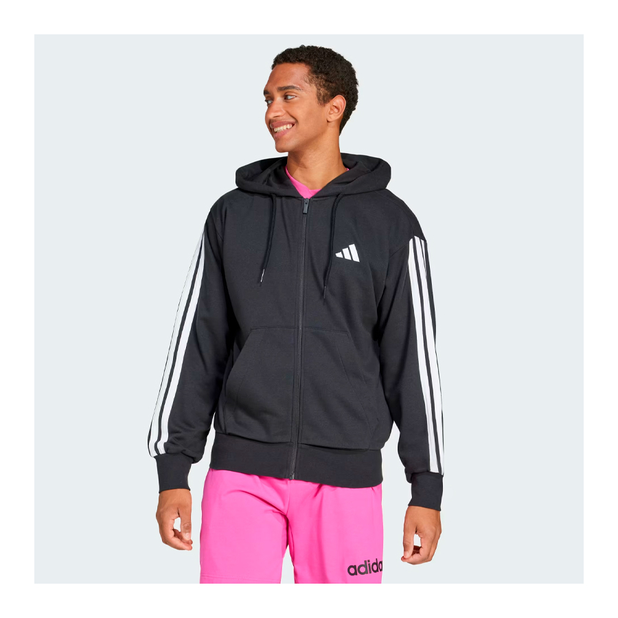 essentials-french-terry-3-stripes-hooded-jacket