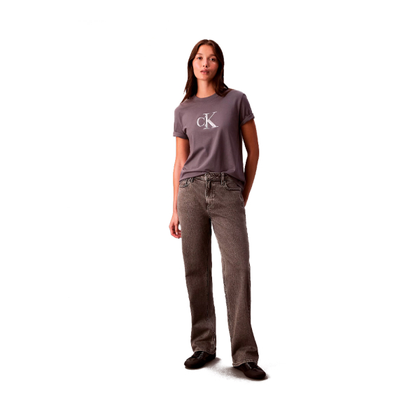 Calvin Klein T-shirts hauts et polos Gris - chemise classique monogramme et sequins - S - Ref 42 €