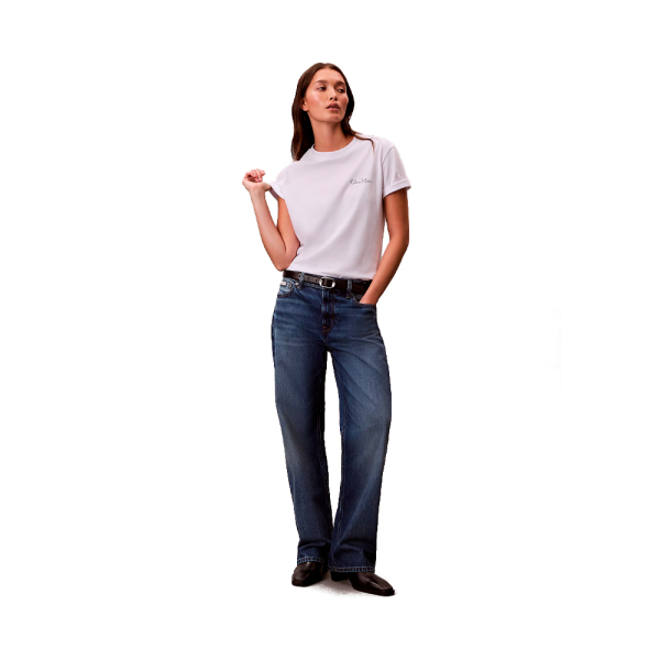 Calvin Klein T-shirts hauts et polos Blanc - T-shirt classique avec logo graphique et lettr - XS - Ref 35 €