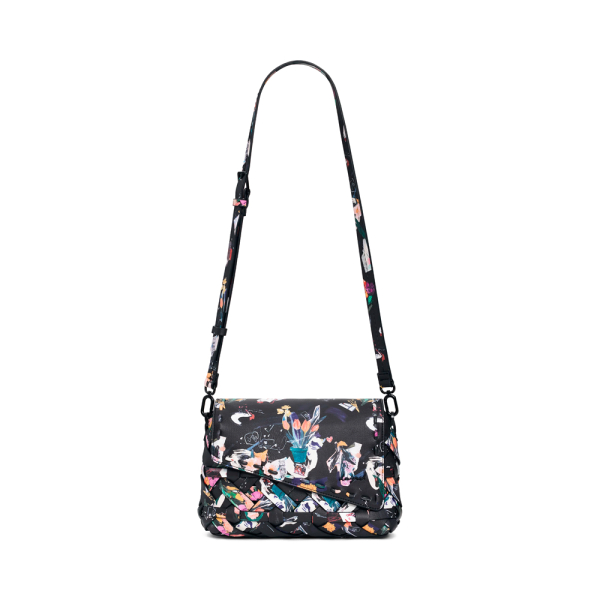Desigual Petit sac tress fleurs - U Noir- Ref 49 €