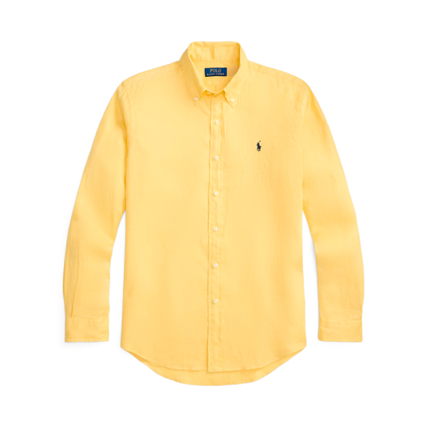 Ralph Lauren T-shirts Jaune - Chemise en lin sur mesure - M - Ref 120 €