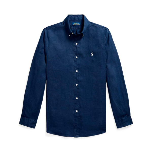 Ralph Lauren T-shirts Bleu marine - Chemise en lin sur mesure - L - Ref 139 €