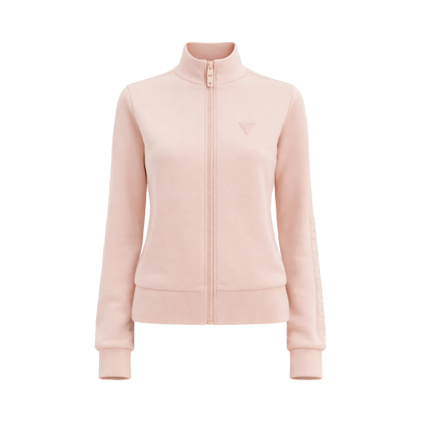 Guess Vestes en maille et pulls Rose - Sweat-shirt avec bande latrale et logo - XS - Ref 60 €