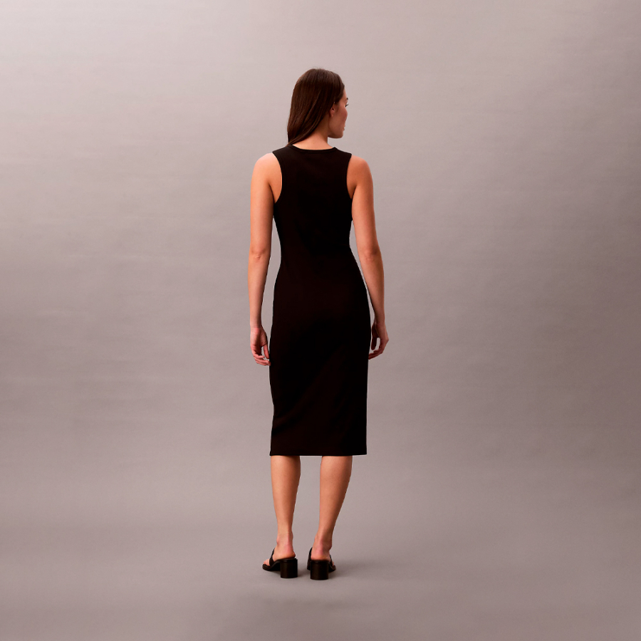 monogram-ribbed-spaghetti-strap-midi-dress