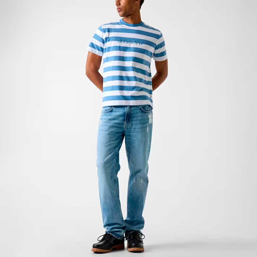 striped-t-shirt-with-logo