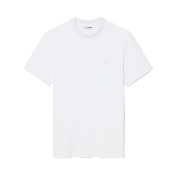 Lacoste T-shirts Blanc - T-shirt en piqu avec dtails de marque jacquard - L - Ref 56 €