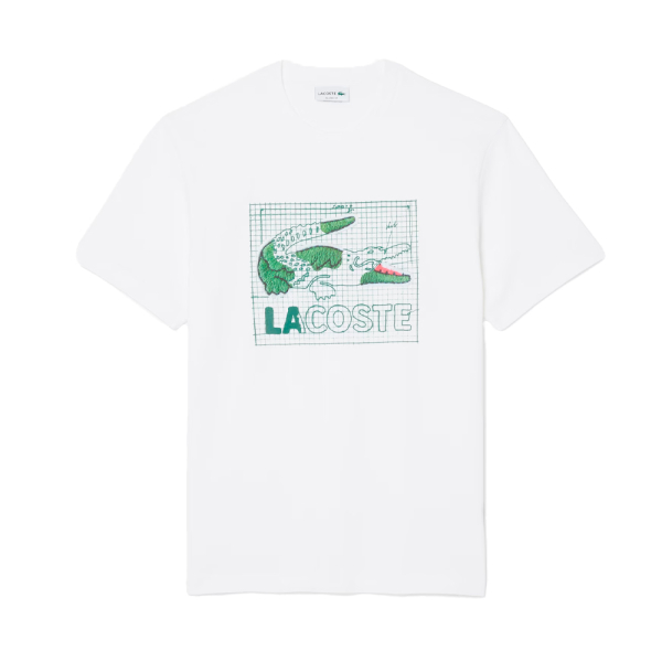 Lacoste T-shirts Blanc - T-shirt en coton imprim - M - Ref 49 €