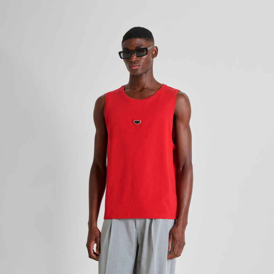 regular-fit-cotton-sleeveless-t-shirt-with-logo-badge regular-fit-cotton-sleeveless-t-shirt-with-logo-badge