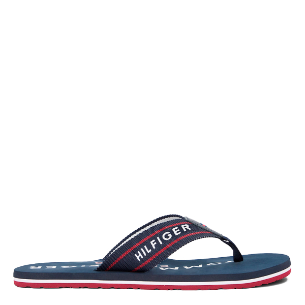 Tommy Hilfiger Tongs bride en textile tress avec logo - 46 Bleu marine- Ref 30 €