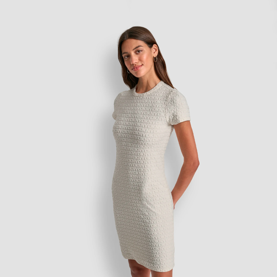 round-neck-jacquard-logo-dress