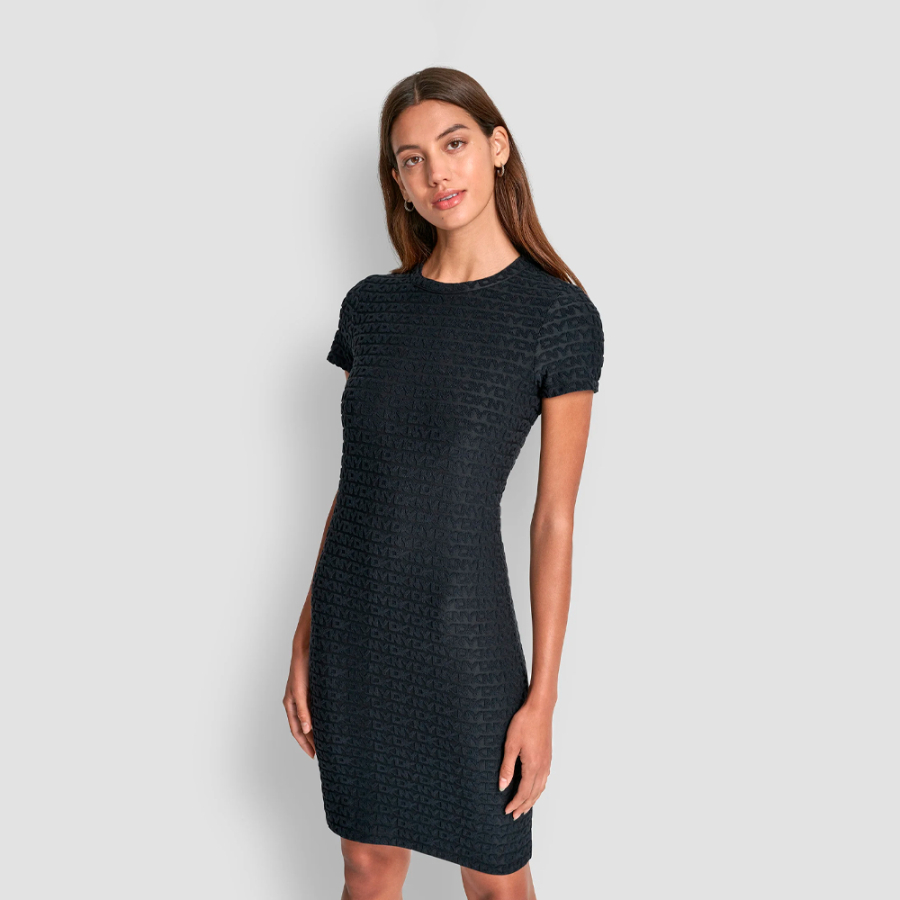 round-neck-jacquard-logo-dress