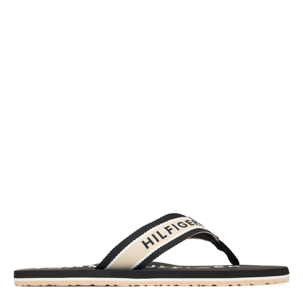 Tommy Hilfiger Tongs bride en textile tress avec logo - 43 Noir- Ref 30 €