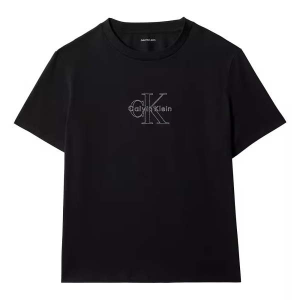 Calvin Klein T-shirts hauts et polos Noir - T-SHIRT MONOLOGUE CLASSIQUE - S - Ref 21 €