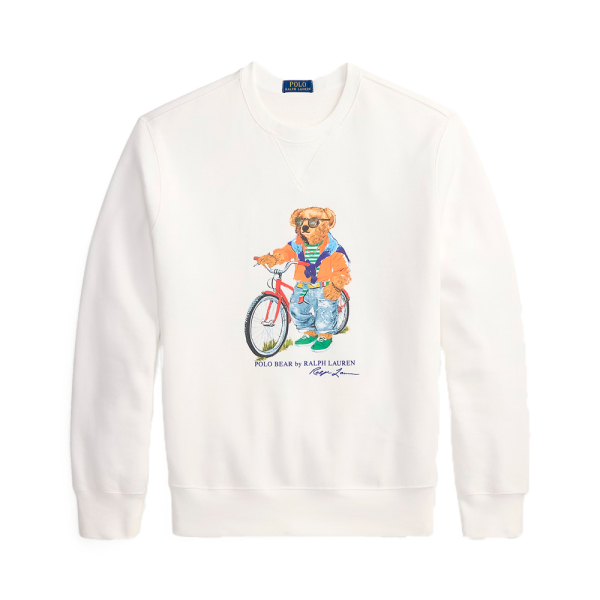 Ralph Lauren Vestes en maille et pulls Blanc - Sweat-shirt en polaire Polo Bear - M - Ref 153 €