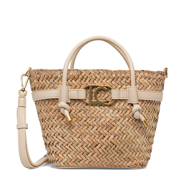 Lola Casademunt Sac en similicuir mini-bretelles - U Blanc Beige- Ref 90 €