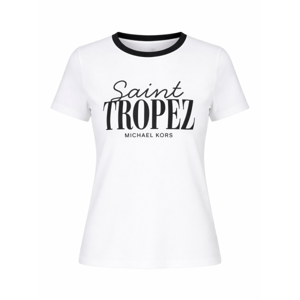 Michael Kors T-shirts hauts et polos Blanc - T-shirt en coton stretch Saint-Tropez - XS - Ref 49 €