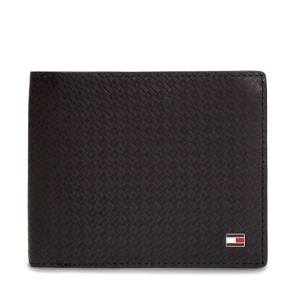 Tommy Hilfiger Portefeuille en cuir avec logo en relief - U Noir- Ref 60 €