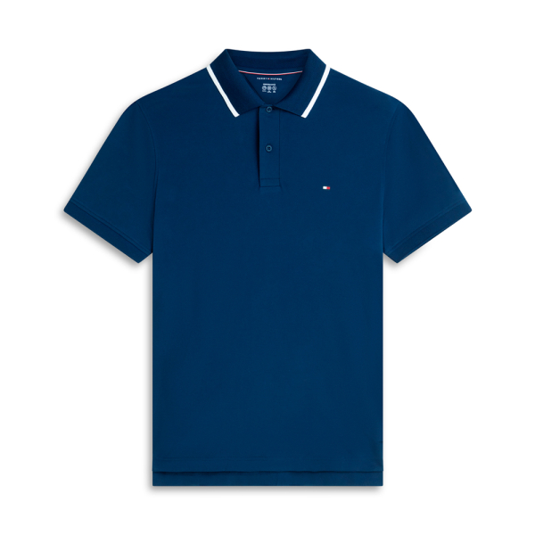 Tommy Hilfiger Polos Bleu marine - Polo Performance Tipped Regular - L - Ref 75 €