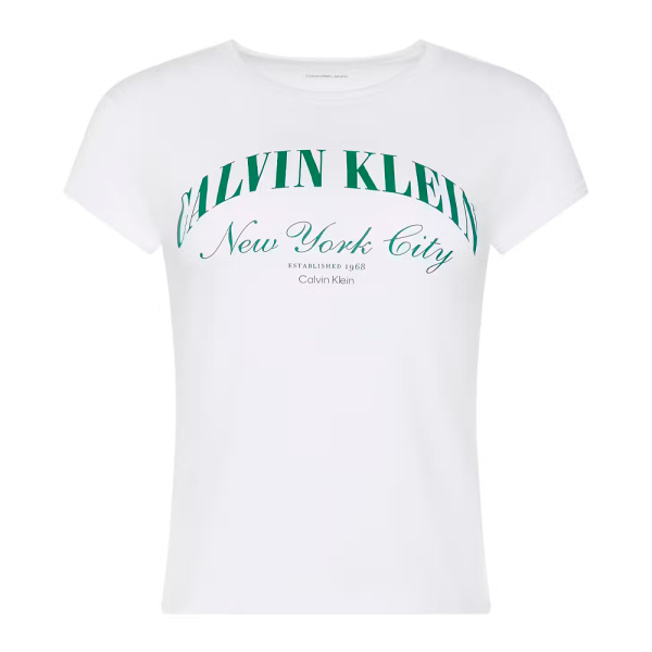 Calvin Klein T-shirts hauts et polos Blanc - T-shirt ajust avec logo universitaire - S - Ref 28 €