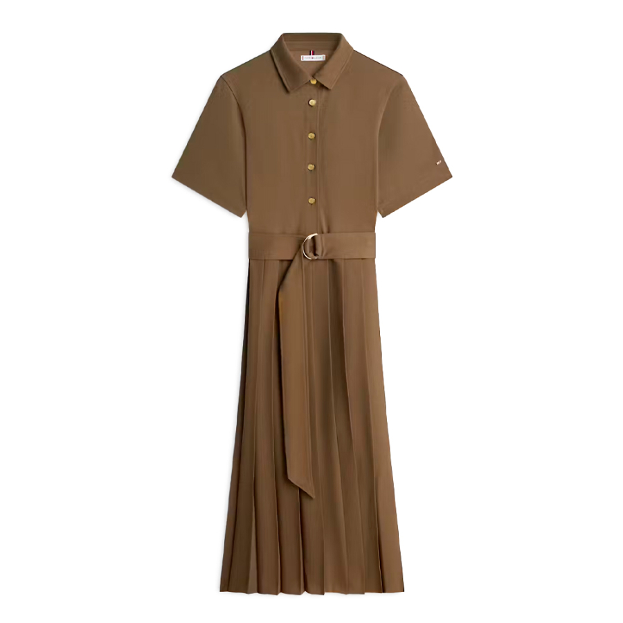 gold-button-mix-media-dress gold-button-mix-media-dress