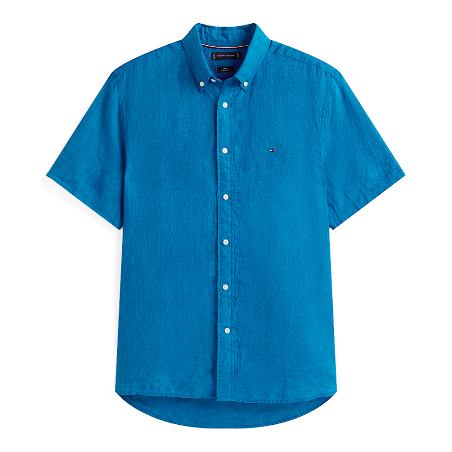 camisa-de-manga-corta-en-lino-efecto-lavado