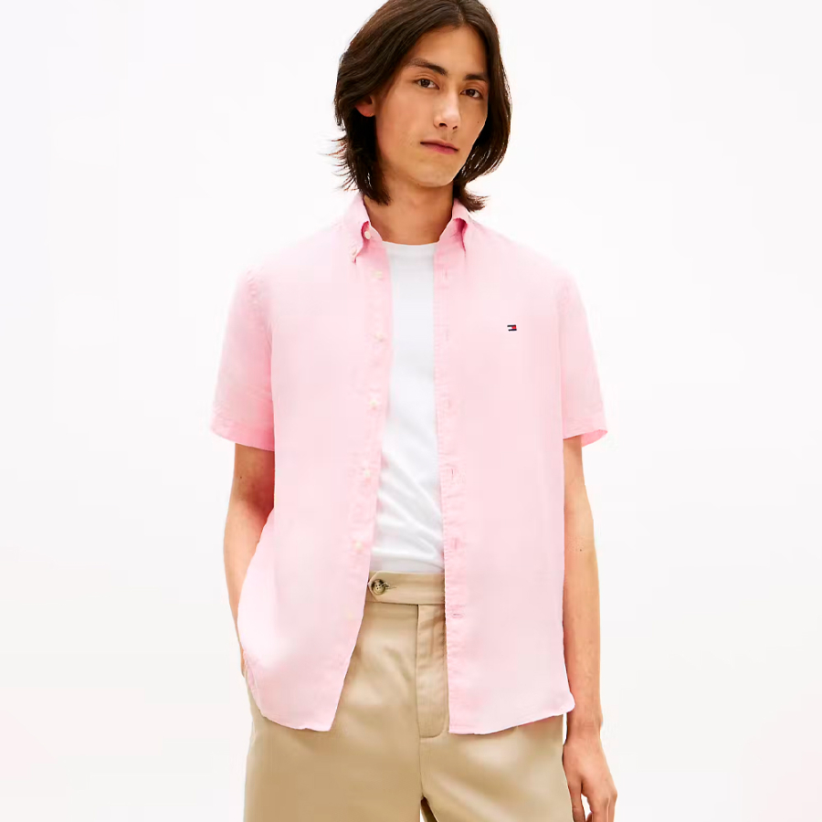 camicia-a-maniche-corte-in-lino-effetto-lavato