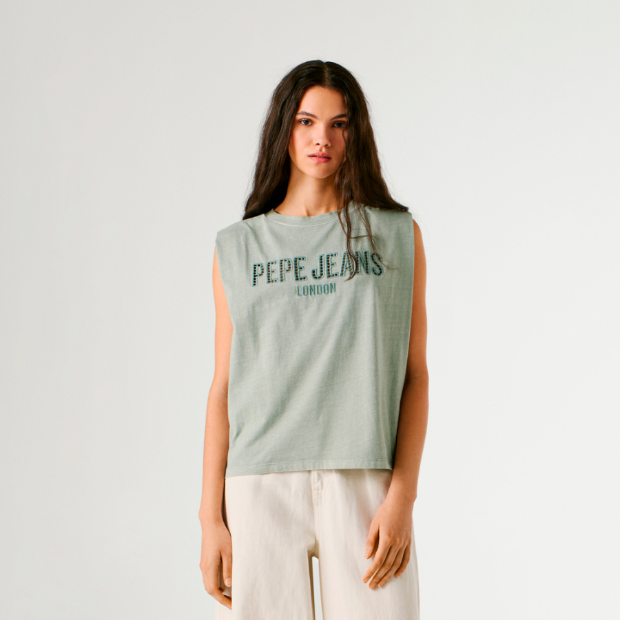 chemise-sans-manches-avec-logo-ajoure