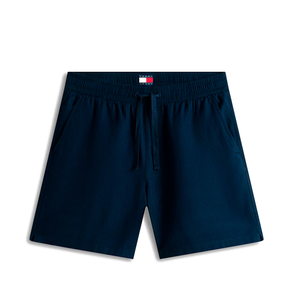 Tommy Hilfiger Pantalons Bleu marine - Short en lin jambes larges avec logo - M - Ref 52 €
