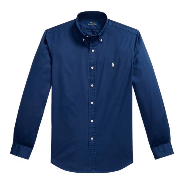 Ralph Lauren T-shirts Bleu marine - Chemise en serg lger coupe personnalise - L - Ref 107 €