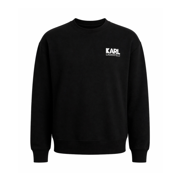Karl Lagerfeld Jeans Vestes en maille et pulls Noir - Sweat-shirt col rond avec marque - L - Ref 127 €