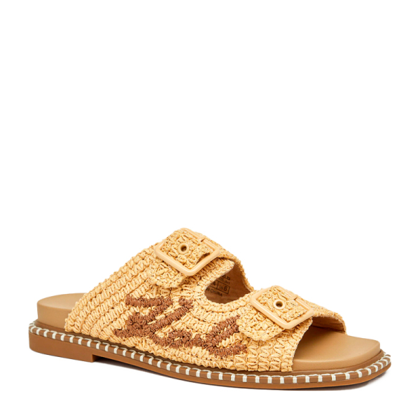 Karl Lagerfeld SANDALE KLEO DOUBLE BRIDE EN RAFIA - 37 Beige- Ref 157 €