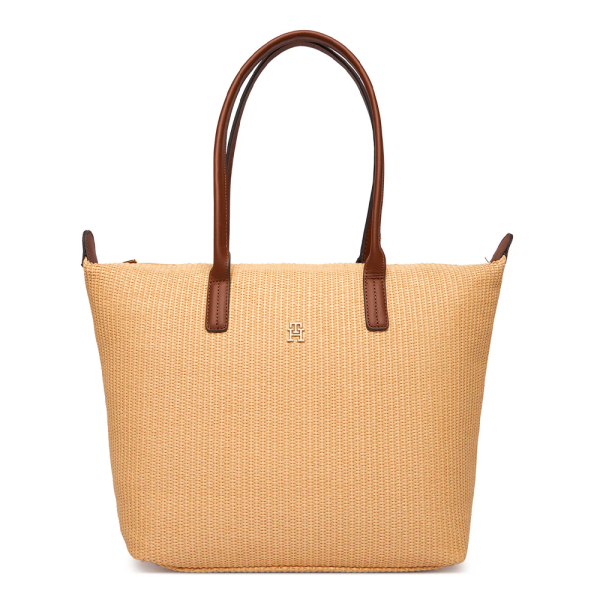 Tommy Hilfiger Sac cabas en raphia avec bandoulire - U Beige- Ref 108 €