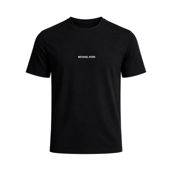 Michael Kors T-shirts Noir - T-shirt en maille de coton uni avec logo graphique - L - Ref 45 €