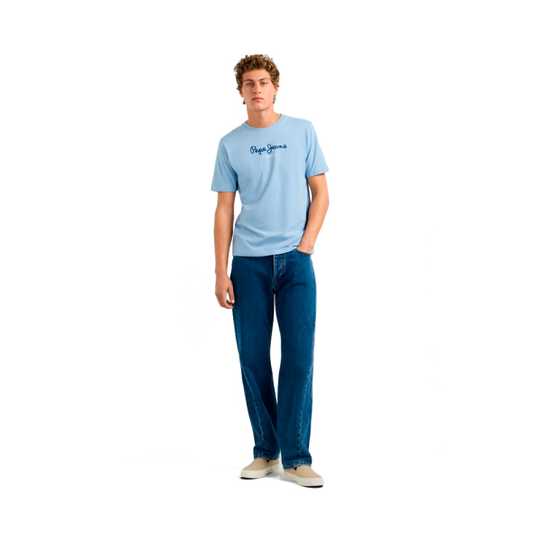 Pepe Jeans T-shirts Bleu - T-shirt logo imprim coupe classique - M - Ref 26 €