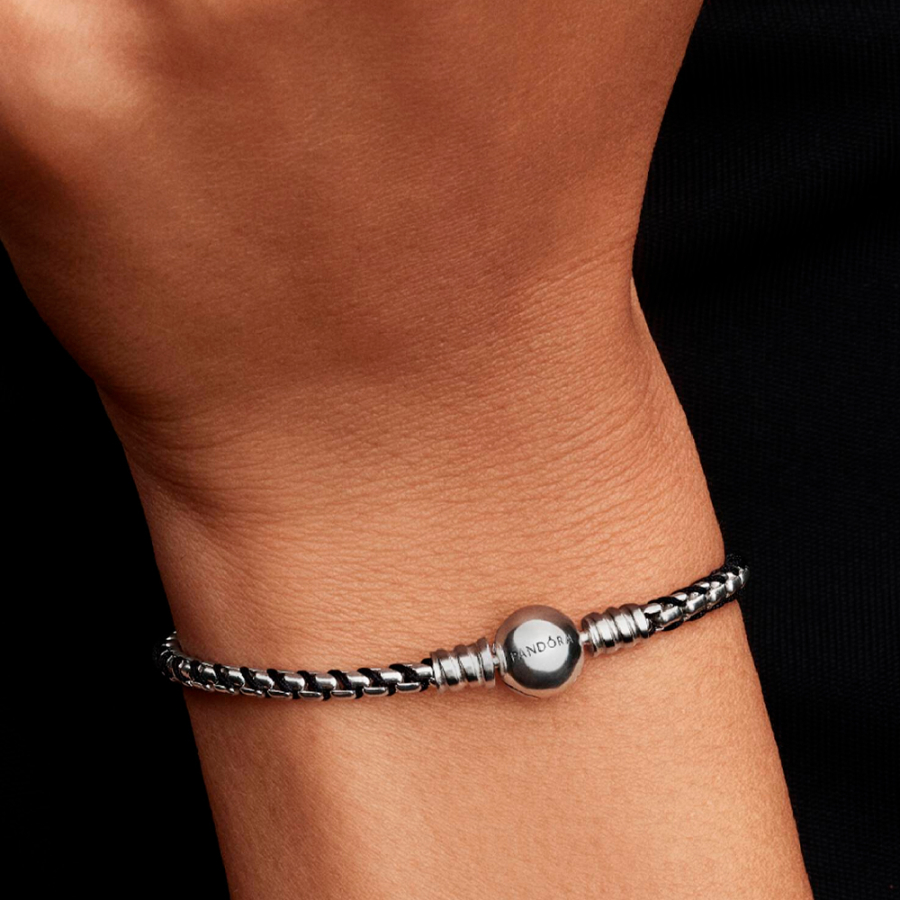 pulseira-corrente-caixa-cordao-preto-593816c02 pulseira-corrente-caixa-cordao-preto-593816c02