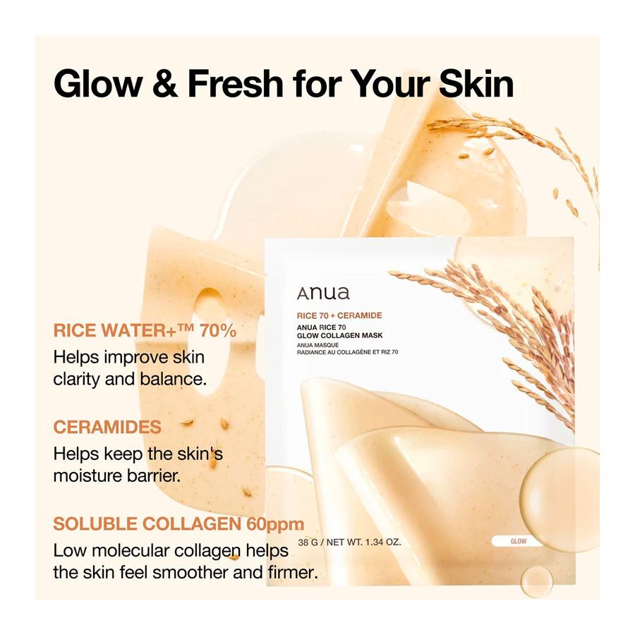 rice-70-glow-collagen-mask-4-units-mascara-facial-iluminadora-pele-de-vidro rice-70-glow-collagen-mask-4-units-mascara-facial-iluminadora-pele-de-vidro