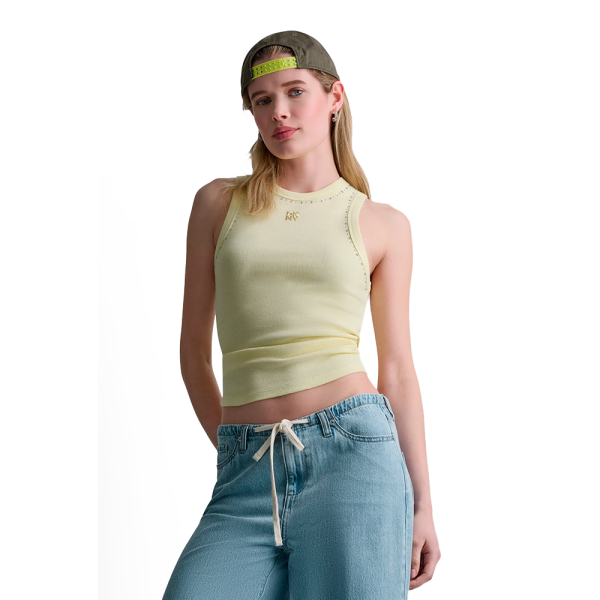Dkny T-shirts hauts et polos Jaune - T-shirt STRASS ET DME - M - Ref 44 €