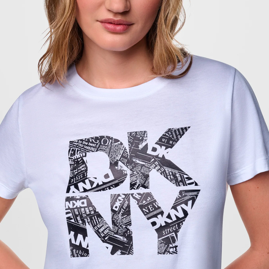 newsprint-dkny-stacked-logo-t-shirt newsprint-dkny-stacked-logo-t-shirt