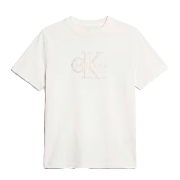 Calvin Klein T-shirts hauts et polos Crme - T-SHIRT MONOLOGO HROS BABY TERRY - L - Ref 49 €