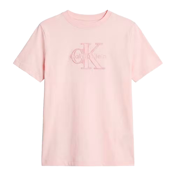 Calvin Klein T-shirts hauts et polos Rose - T-SHIRT MONOLOGO HROS BABY TERRY - S - Ref 49 €