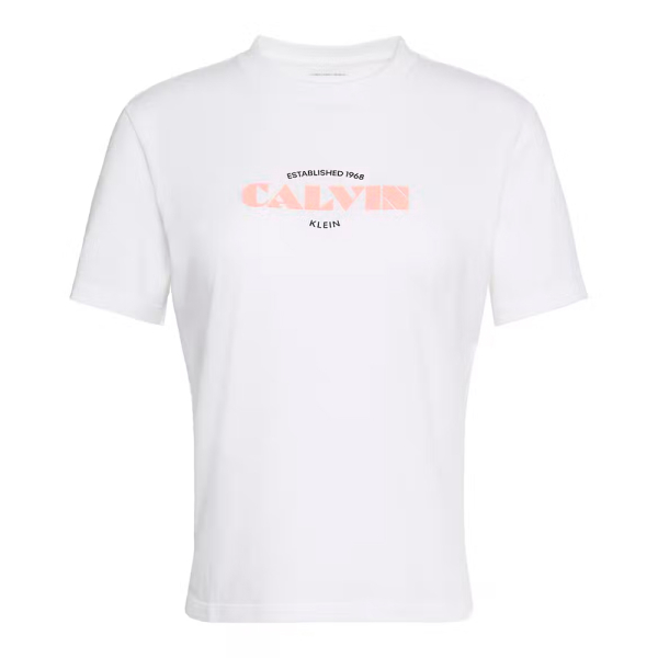 Calvin Klein T-shirts hauts et polos Blanc - T-SHIRT AVEC LOGO CLASSIQUE DE STATION HTELIRE - XL - Ref 45 €