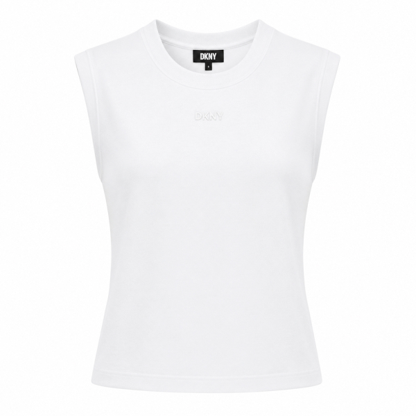 Dkny T-shirts hauts et polos Blanc - Chemise sans manches col rond - S - Ref 44 €