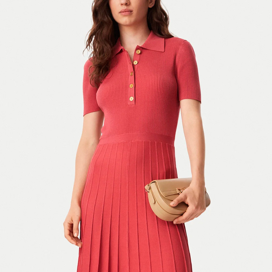 vestido-midi-tipo-polo-de-punto-elastico-acanalado