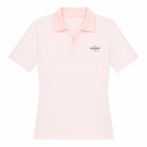 Calvin Klein T-shirts hauts et polos Rose - polo slim ray ctel - S - Ref 58 €