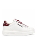 01N-WHITE LTHR W/BURGUNDY