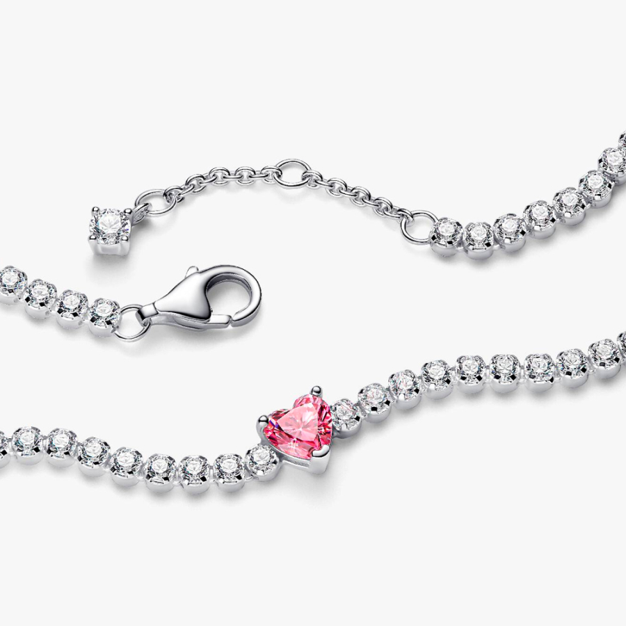 pulsera-de-tenis-corazon-brillante-rosa-590041c03 pulsera-de-tenis-corazon-brillante-rosa-590041c03